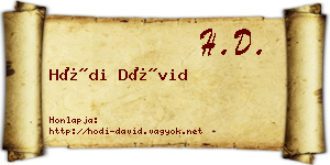 Hódi Dávid névjegykártya